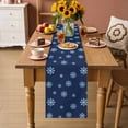 thumbnail image 2 of Christmas Table Runner 108 Inches Long Farmhouse Dress Scarves, Snowflakes Xmas Blue Winter Minimalist Dining Tablerunner for Coffee Table/Kitchen Island/Party Décor, 13" x 108", 2 of 8