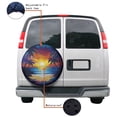 thumbnail image 4 of KAKALAD Silhouette Of Palm Trees Spare Tire Cover Universal Vehicle Accessories Buckle Car Tools 16”in, 4 of 6