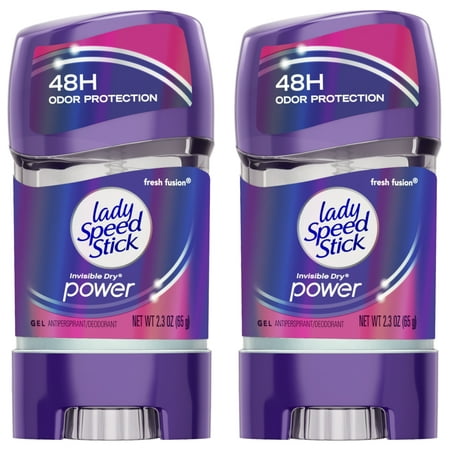 2 Pack Lady Speed Stick Wetness & Odor Protection Gel Fresh Fusion 2.3 oz