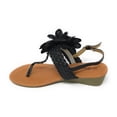 thumbnail image 2 of Victoria K Women's Braided Thong With Knitted Flower Wedge Sandals, 2 of 4