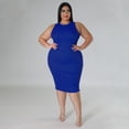 thumbnail image 4 of AURA Women Plus Size Sleeveless Midi Dress Casual Solid Summer Spring Stretch Dress, 4 of 8