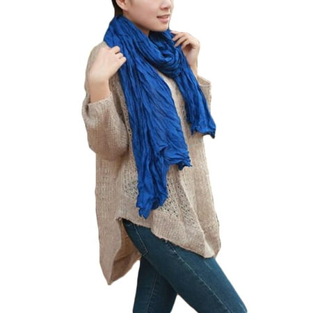 Women's Linen Retro Shawl Stole Soft Lightweight Pashmina Long Plain Scarf