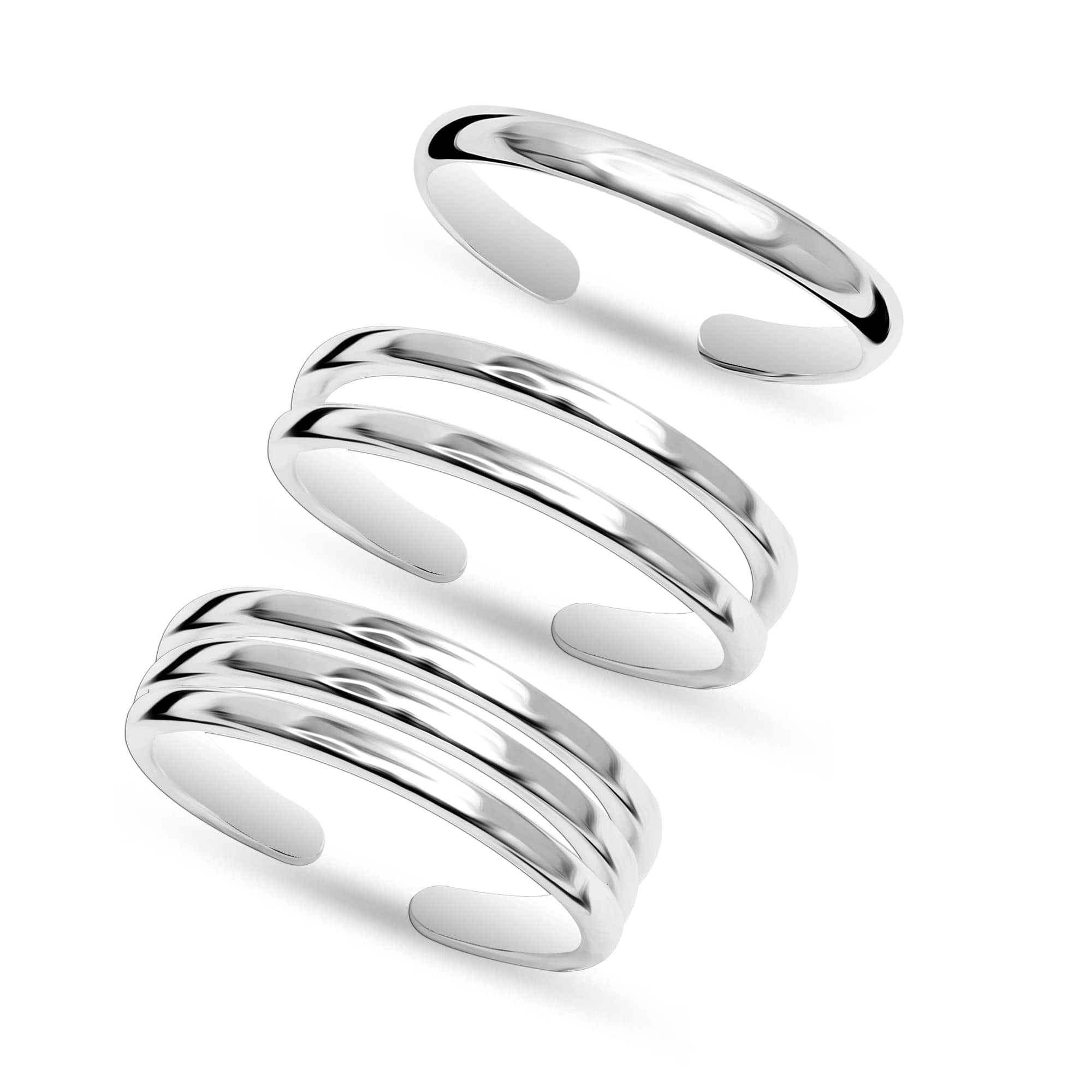 LeCalla 925 Sterling Silver Toe Rings Set of Minimalist Thin Band Ring ...