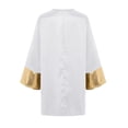 thumbnail image 5 of Hansber Kids Boys Praise Dance Top Long Sleeve Metallic Back Zipper Choir Church Worship Dance Stage Performance Tunic Top White 8, 5 of 6