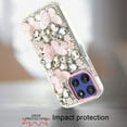 thumbnail image 2 of For Moto G Stylus 5G 2026/2025 Lavished Floral Butterfly Bling Stones Hybrid Case - Pink, 2 of 3