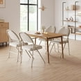 thumbnail image 7 of Twister.CK Folding Chairs 4 Pack, Metal Foldable Chair with Cushion and Non-Slip Feet Pads, Linen Party Chairs, for Meeting Room, Dining Room, Beige, 7 of 7