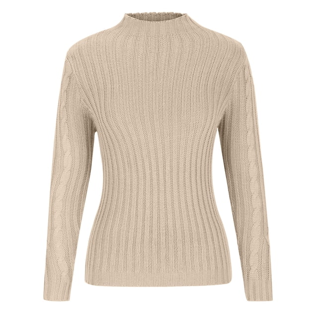 Dvkptbk Pull Col Roulé Uni pour Femmes Pull Ample Tricoté Pull à Manches Longues Pull Slim