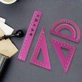 thumbnail image 1 of Feltree Metal Ruler Set, Aluminum Alloy Hollow Design Geometric Stencil with Straight Ruler, Protractor, Triangle Rulers for Student School Supplies, Geometry Math Drafting Tools, Gift Box, 1 of 8