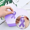 thumbnail image 3 of Lilac Ribbon Awareness Sticker, 250 PCS Ribbon-Shaped Stickers Lavender Foster Care Infantile Awareness for Charitable Fundraising Decoration, 1.5 * 2.92in., 3 of 7