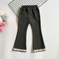 thumbnail image 2 of CAICJ98 Girls Flare Pants Ruffle Ribbed Bell Bottoms for Toddler Girls Cotton Solid Elastic Waist Trousers Light Gray,8-10 Years, 2 of 4