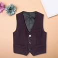 thumbnail image 2 of GiLiling Vest for Boys Girls Lightweight Casual Uniform Jacket Underarm Top Fashion School Gilet Sleeveless Waistcoat Coat (Brick Red, 12-13 Years), 2 of 6