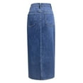 thumbnail image 3 of Women Fashionable Design High Slit Spring And Summer Washed Solid Color Mid Length Skirt Denim Skirt Long Stilt Pants Pants for Women Size 20 on Jean Leggings Jean Pants for Women Denim Knit Leggings, 3 of 6