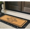 thumbnail image 3 of A1HC Natural Coir and Rubber Paisley Hand-Flocked Monogrammed Doormat, 30"x60", Durable Low Profile Heavy Duty Outdoor Front Door Mat, Black, 3 of 7