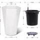 thumbnail image 4 of Historyli 2 macetas autorriego de 22,4 pulgadas,macetas altas de plástico con forma de diamante,con cubo interior,bandejas y monitor de nivel de agua,para interior y exterior,color blanco., 4 of 7