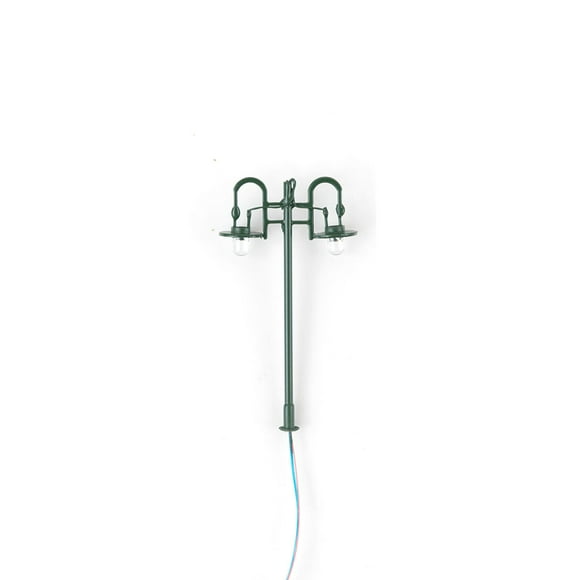 letairis Model Lamppost Scaled 1:200 Home Micro Building Layout Decorations LED Railway Light Crafts Track Lamp Sand Scenery Toys Green(1:150)(Warm)