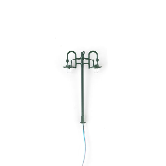 Matsuzay Modelo de poste de luz para el hogar, diseño de Micro paisaje, decoraciones, luz LED de vía férrea, lámpara de pista de cabezas, Artesanía Verde (1:150) (Cálido)
