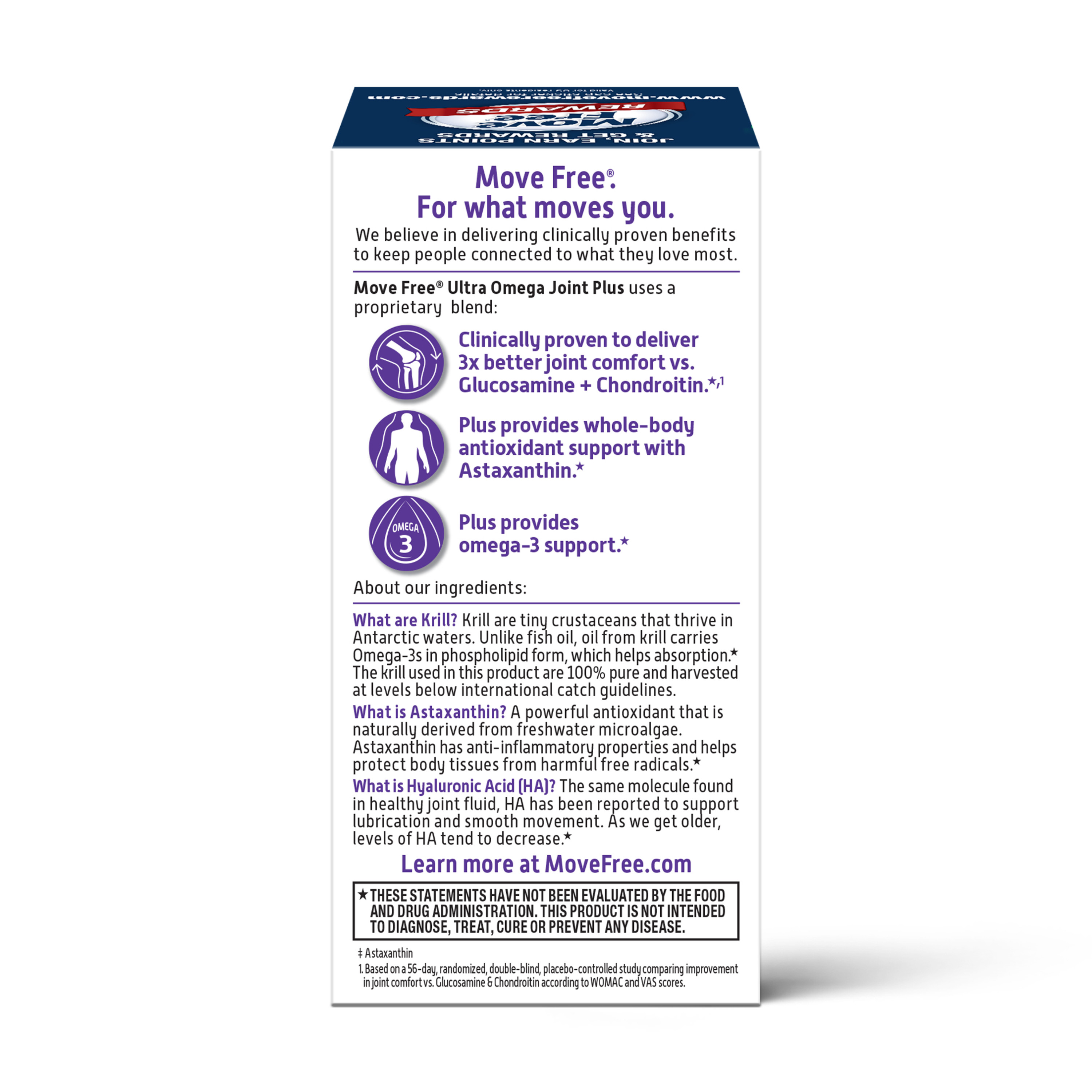 Move Free Ultra Omega, 30 softgels - Joint Health Supplement with Omega-3 Krill Oil and Hyaluronic Acid - image 3 of 7
