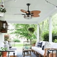 thumbnail image 3 of Sofucor 42" Ceiling Fan, Indoor Ceiling Fan With Light with Remote Control, Noiseless Reversible Motor, 6 Speed ,3 for Patio Living Room, Bedroom, Office,Indoor, 3 of 15