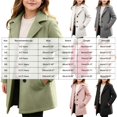 thumbnail image 3 of Vdoaml Girls Wool Blend Coat Kids Notch Lapel Mid Length Overcoat Children Fall Winter Warm Outerwear 8-9 Years White, 3 of 5