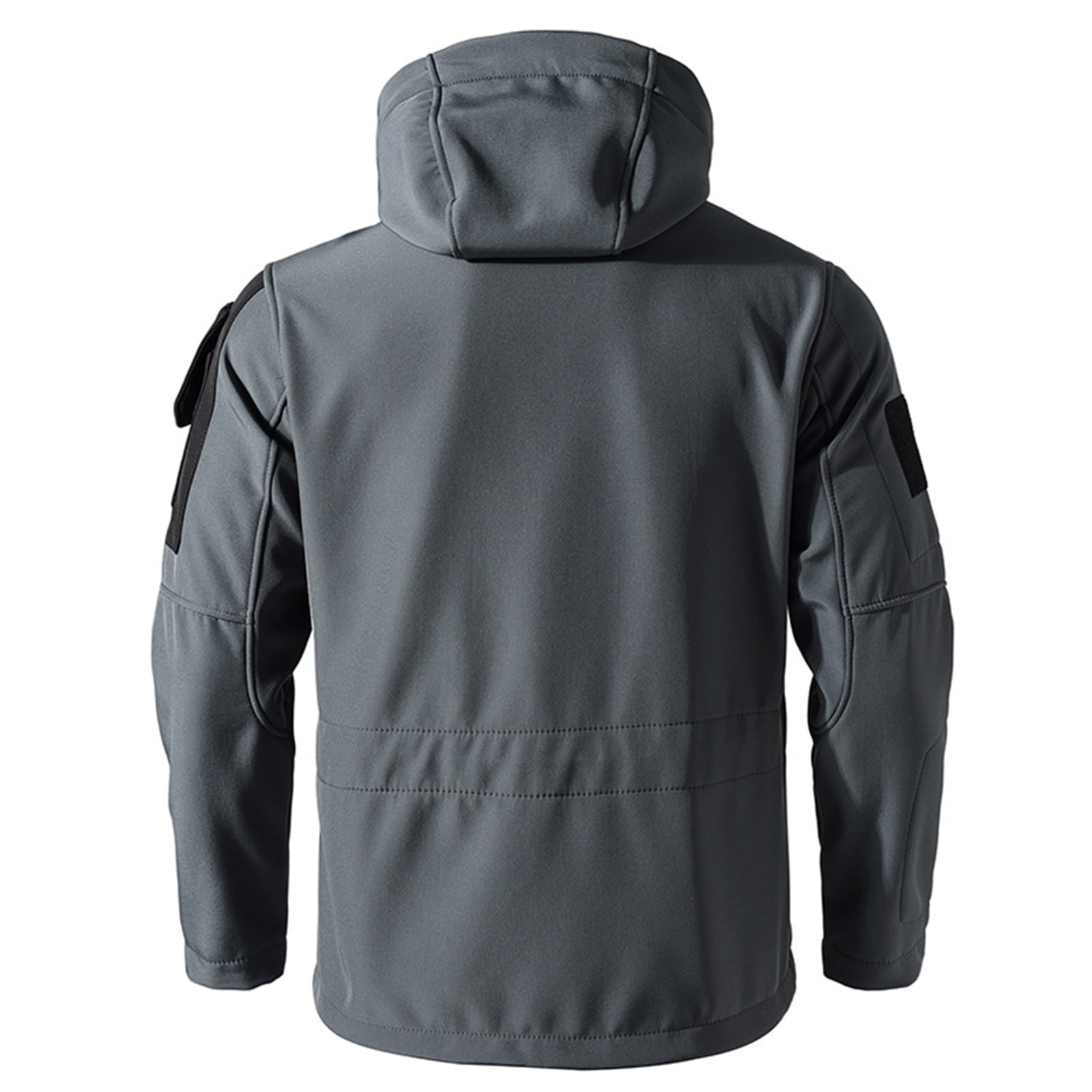 Kixjoy Jackets for Men Big and Tall Waterproof Hooded Jacket Long Sleeve Full Zip Winter Coats Warm Hiking Camo Windbreaker Jackets for Men with Pockets, Dark Gray 2XL