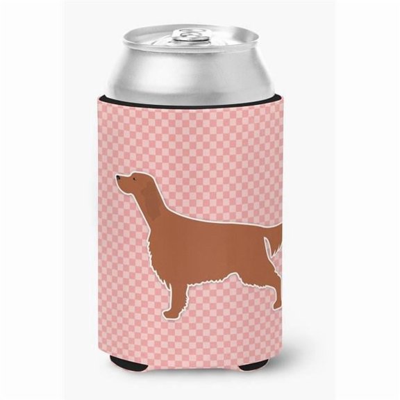 Irish Setter Checkerboard Pink Can or Bottle Hugger