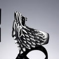 thumbnail image 3 of Titanium Steel Mens Vintage Wolf Head Ring: Animal Zodiac Style, Personality Statement Ring for Men, 3 of 3