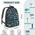 thumbnail image 5 of Dinosaur and Cacti Dark Blue Pattern Cute School Backpack Bag with Padded Back and Adjustable Shoulder Straps 16.9 X 12.6 X 5.9 Inches, 5 of 5