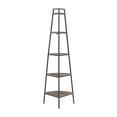 thumbnail image 4 of Walker Edison Urban 72" Metal and Wood 5-Shelf Corner Bookshelf, Grey Wash, 4 of 9