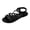 Black, variant on Women's Open Toe Sandals Elastic Back Flat Solid Color Round Casual Versatile Indoor Outdoor 2032 Summer Breathable Comfortable Shoes Beige 42