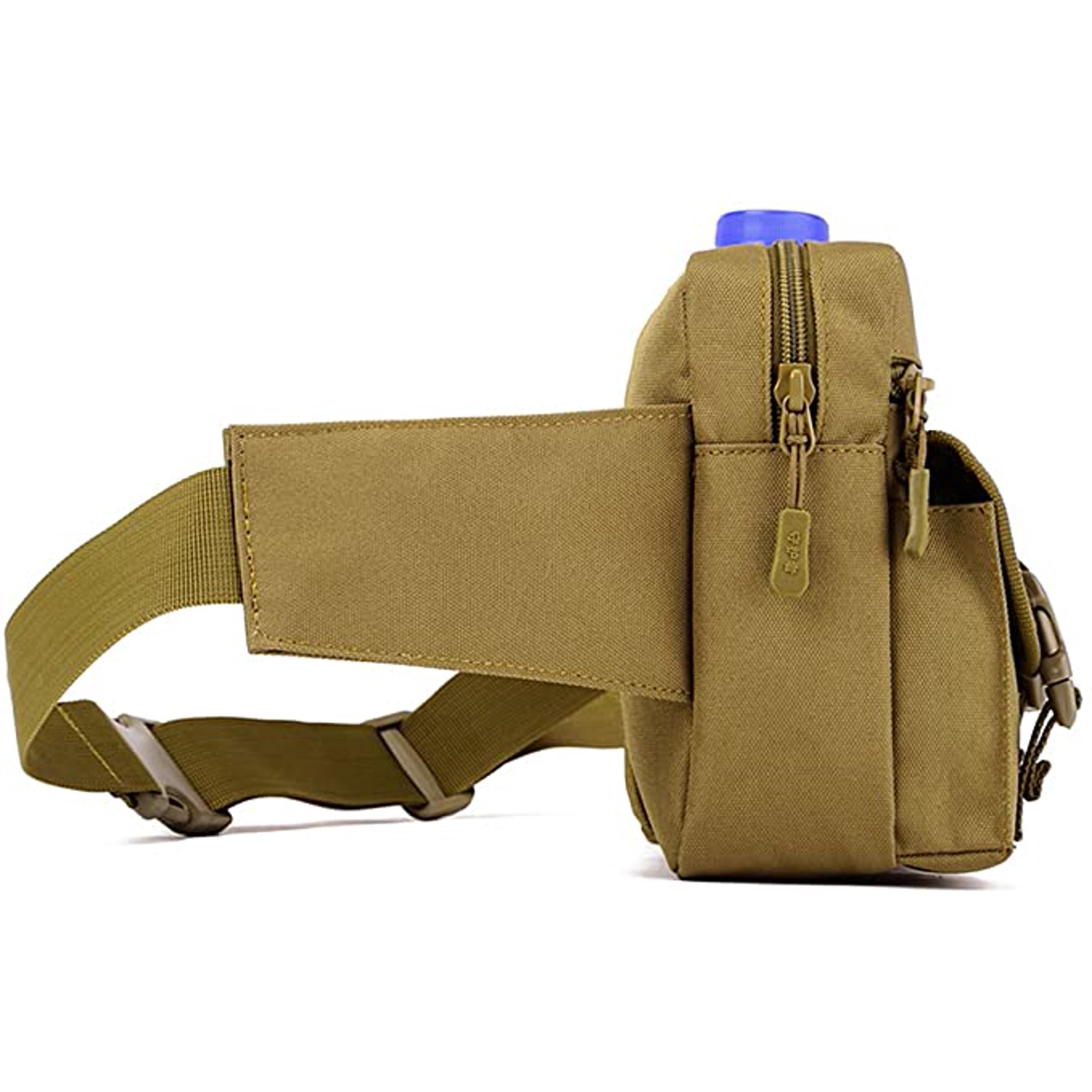 Sac De Ceinture Randonnée Imperméable - Porte-Bouteille, Système MOLLE, Taille Réglable - Noir/Kaki/Vert