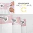 thumbnail image 2 of No Hook Marine Life Shower Curtain with Snap in Liner Set, Summer Ocean Starfish Conch Seashell Pink Waterproof Fabric Bathroom Curtains with See Through Top Window, Hotel Style Long 72 x 78 Inch, 2 of 9