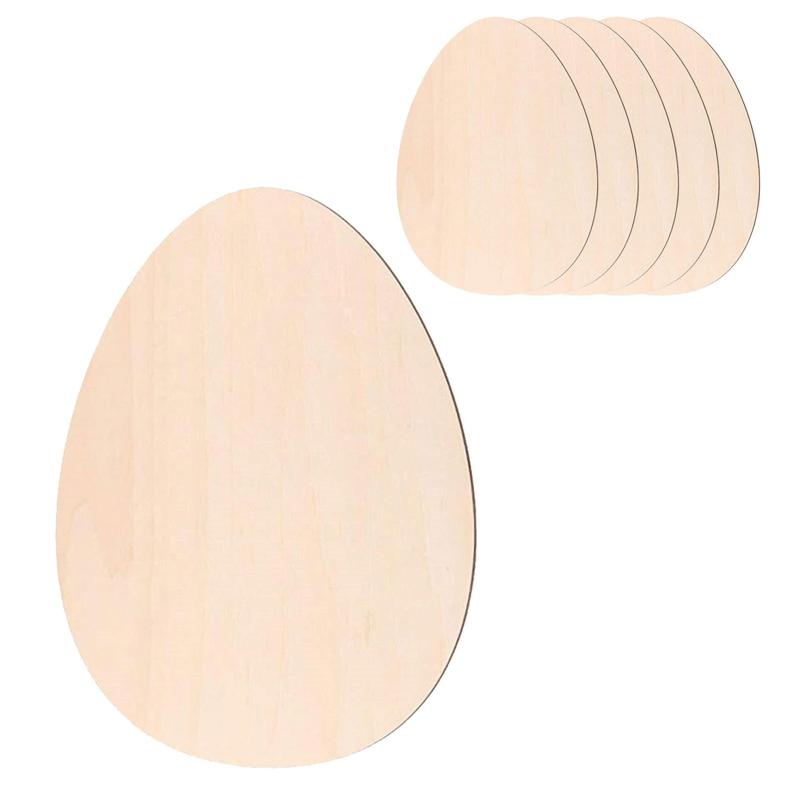 Yunhgft 6 Pieces Wooden Easter Egg for Kids Painting Egg Shaped Wooden Egg Slices Wooden
