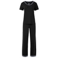 thumbnail image 3 of Fruit of the Loom Women's Soft & Breathable V-Neck Short Sleeve Top & Pajama Pant Set, Sizes S-4X, 3 of 11