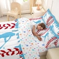 thumbnail image 4 of Erosebridal Light Blue Dripping Baseball Stitch & Hitter Silhouette Graphic Twin Bedding Sets 7-Piece, Baseball Graphic Bedding Comforter Set for Boys And Girls Kids,Microfiber Bedroom Decor, 4 of 6