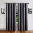 thumbnail image 3 of Warm Home Designs 1 Pair of 54 x 84 Black Charcoal Blackout Curtains with Embossed Textured Damask Pattern. EV Charcoal 2x54x84, 3 of 6