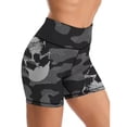 thumbnail image 2 of Womens Yoga Pants Stretchy Breathable Slim Fit Stylish Print High Waist Lifting Gym Shorts for Sporty Wear Grey S, 2 of 3