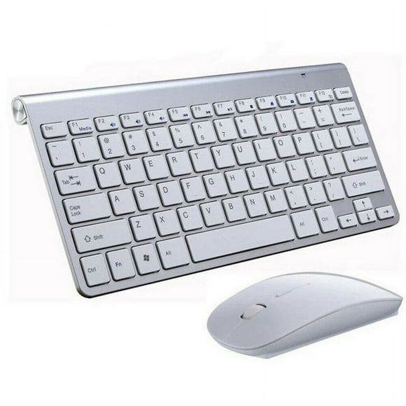 Mini Wireless Keyboard Mouse Set Waterproof 2.4G for Mac Apple PC Computer Silver