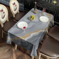 thumbnail image 2 of Gray Marble Gold Wave Pattern Rectangle Tablecloth 60"x102",Waterproof Polyester Rectangle Table Cloth, Wipeable Spillproof Polyester Tablecloth for Dining, Camping, Indoor and Outdoor, 2 of 6