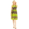 thumbnail image 5 of Sakkas Darcia Women's Casual Summer Cocktail Elastic Stretchy Dashiki Print Dress - Green - One Size, 5 of 5