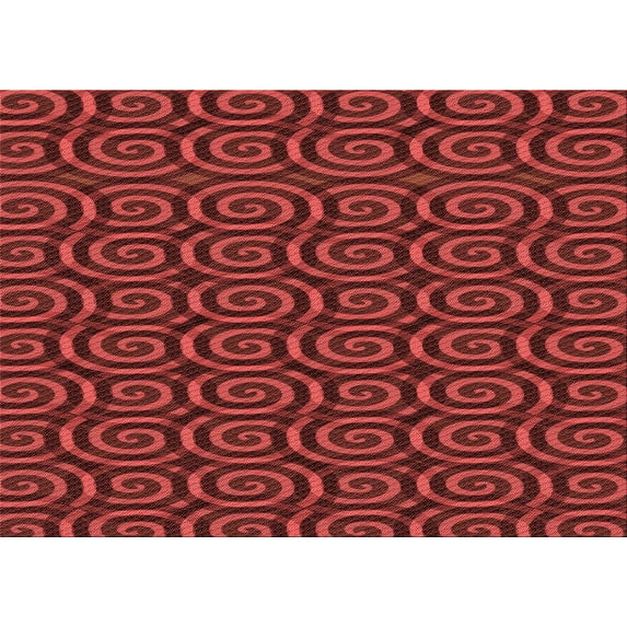 Ahgly Company Indoor Rectangle Patterned Crimson Red Area Rugs, 8' x 12'