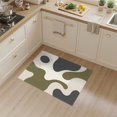 thumbnail image 2 of ODIKA 3'x5' Washable Accent Rug Olive Cream Abstract Geometric Design Elegant Flowing Contours with Minimalist for Bedside, Nursery Room, Pet Friendly & Non-Shedding, 2 of 7