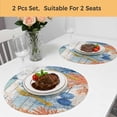 thumbnail image 5 of Blue Red Seahorse Coastal Round 13 Inch Placemats Set of 2, Teal Wood Beach Coral Nautical HeatResistant Non Slip Place Mats for Dining Table, Wipeable Braided Kitchen Table Mats for Housewarming, 5 of 9