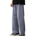 thumbnail image 1 of Solid Color Men Pants Ankle-Length Lightweight Straight Wide Leg Oversize Pants Sweatpants, 1 of 6