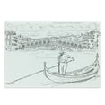 thumbnail image 1 of Venice Cutting Board, Rialto Bridge Gondola Romantic Italian Landmark Inspired Sketchy Cityscape, Decorative Tempered Glass Cutting and Serving Board, Large Size, Black White, by Ambesonne, 1 of 1