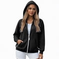 thumbnail image 2 of Towmus 2025 Zip Up Hoodies for Women 2025 Fall Trendy Plus Size Hooded Sweatshirt Full Zip Zipper Athletic Jacket Lightweight Workout Sweatshirts Coats, 2 of 6