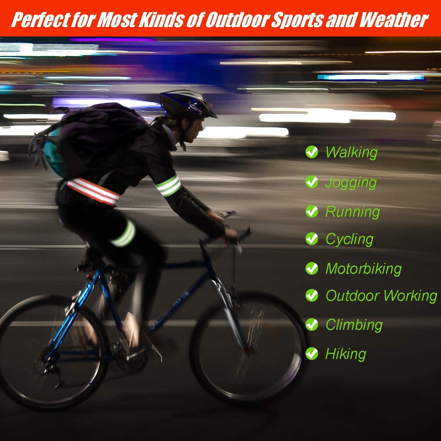 16 Pieces Reflective Bands Reflector Bands for Wrist Arm Ankle Leg High Visibility Reflective Gear Safety Reflector Tape Straps for Night Walking