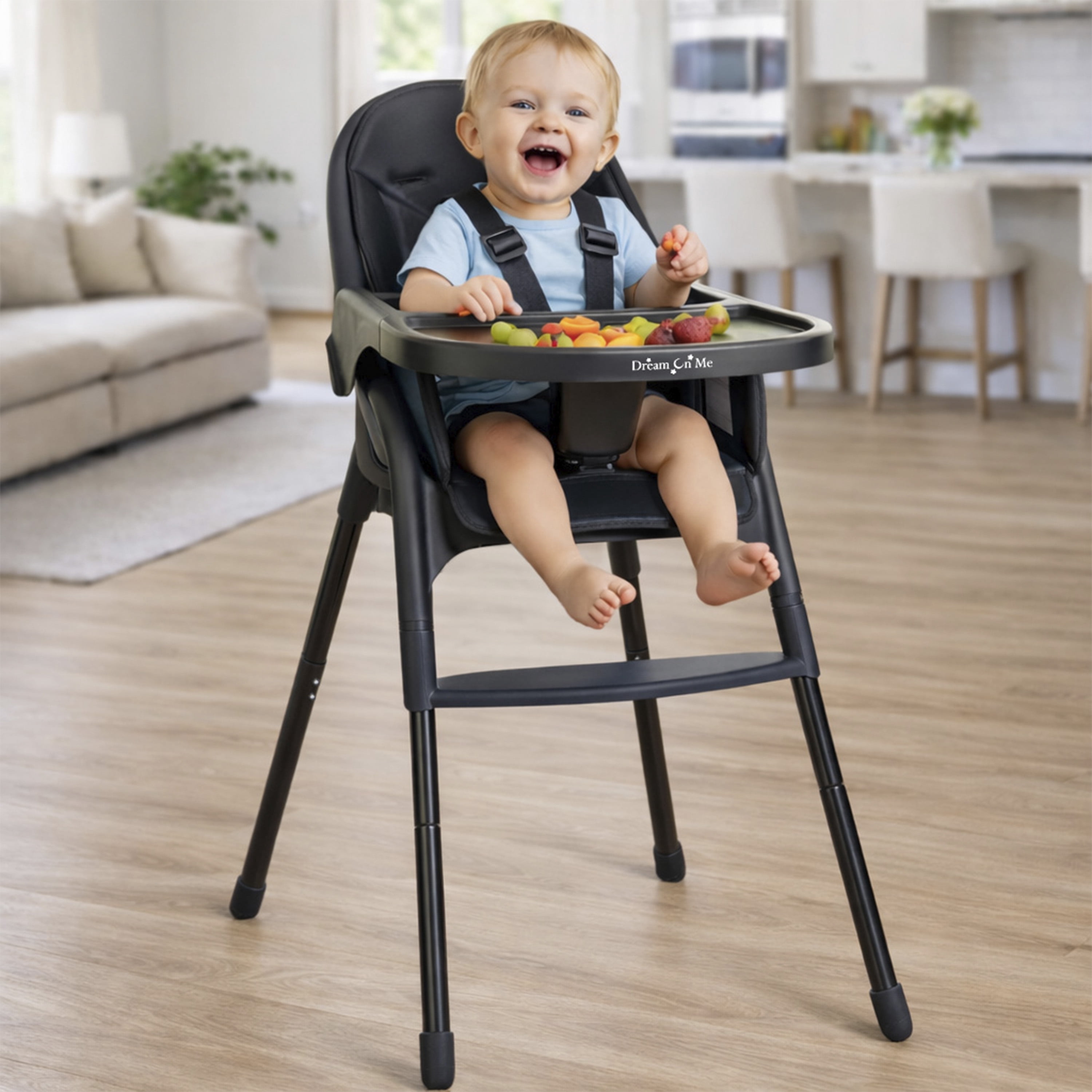 Dream On Me Chomper Champ 2-in-1 Highchair, Black