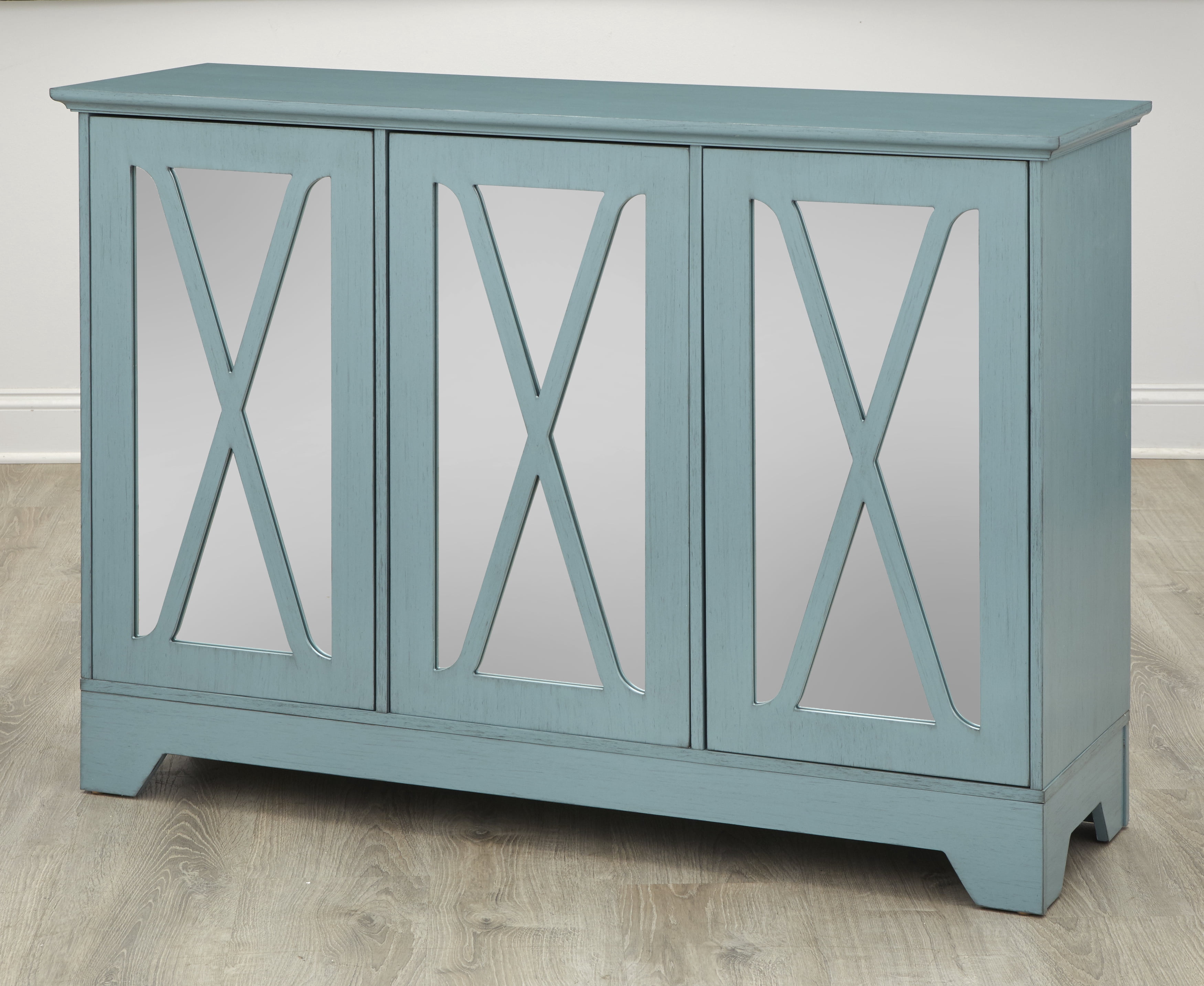 TMS Reflections Buffet Console with Mirrored Doors, Blue