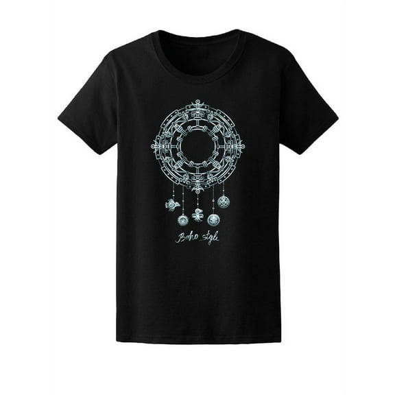 Beautiful Boho Style Mandala T-Shirt Women -Image by Shutterstock, Female Medium