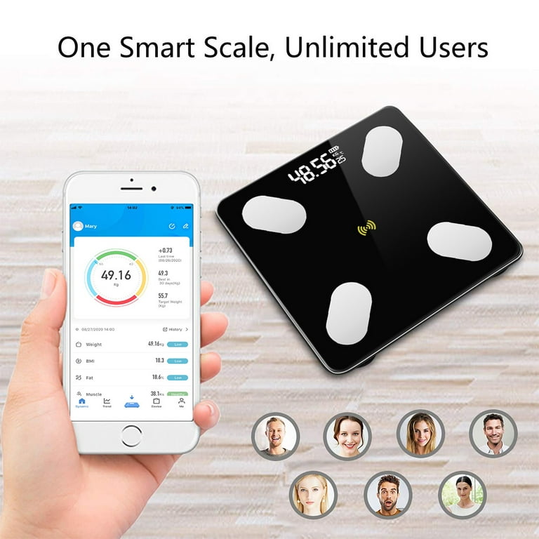 Body Fat Scale,Body Composition Monitor and Smart Bathroom Scale bluetooth  APP with Secure Connected Solution,Includes BMI, Body Fat, Muscle Mass